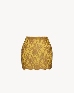 Saint Laurent Lace Mini Skirt - Multicolor