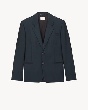 Saint Laurent Single-Breasted Jacket - Blue