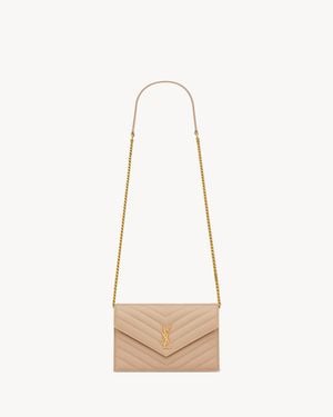 Saint Laurent Pochette Envelope Con Catena Cassandre Classica - Bianco