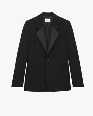 Saint Laurent Single-Breasted Tuxedo Jacket - Black
