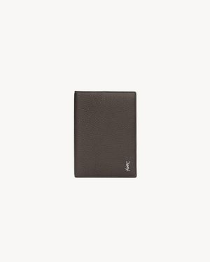 Saint Laurent Tiny Cassandre Passport Case - Grey