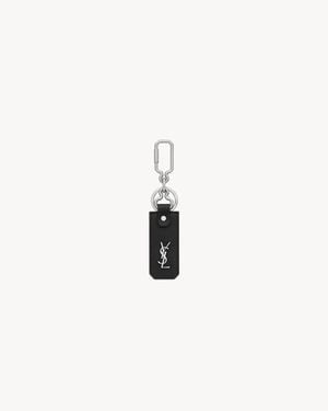 Saint Laurent Cassandre Porte-clés En Cuir Noir - Multicolour