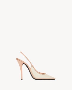 Saint Laurent Anita Slingback Court Shoes - White