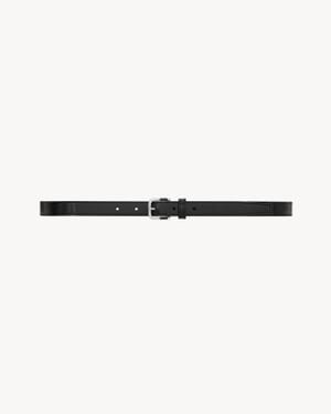 Saint Laurent レジンインサート ベルト（ブラッシュドレザー） ブラック - ホワイト