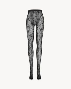 Saint Laurent レースタイツ ブラック