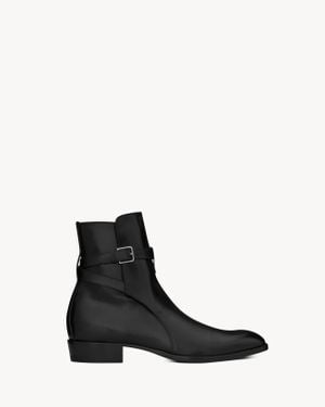 Saint Laurent Wyatt 30 Jodhpur Leather Boot - Black