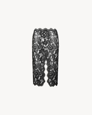 Saint Laurent Split Pencil Skirt - White
