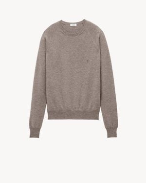 Saint Laurent Pull Cassandre En Cachemire - Gris