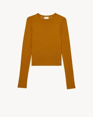 Saint Laurent Cassandre Sheer Top - Yellow