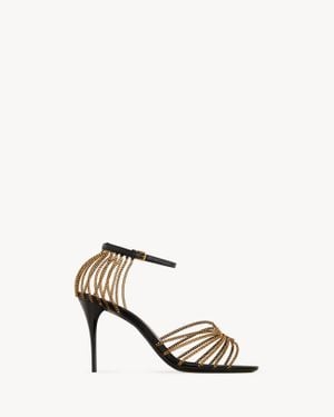 Saint Laurent Saint Laone Sizerent バビロン サンダル（スムースレザー＆メタル） - メタリック