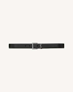 Saint Laurent Leather Belt - White