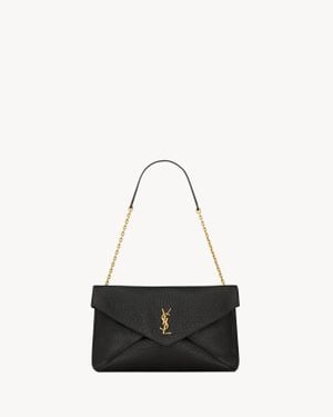 Saint Laurent Cassandre Pouch On Chain - White