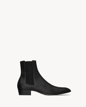 Saint Laurent Stanton Chelsea Boots En Cuir Grainé - Noir