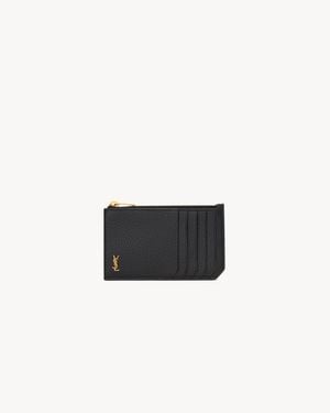 Saint Laurent Leather Cards Holder - White