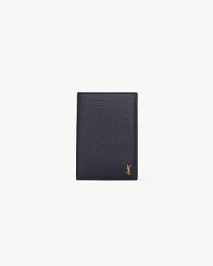 Saint Laurent Tiny Cassandre Passport Case - Black