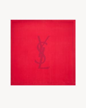 Saint Laurent Cassandre Square Scarf - Red