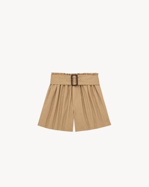 Saint Laurent Paperbag Bermuda Shorts - Natural