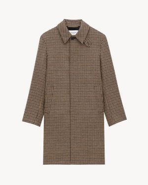 Saint Laurent Manteau À Motif Vichy - Marron