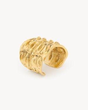 Saint Laurent Crocodile Cuff - Metallic