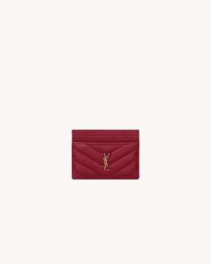 Saint Laurent Cassandre Matelasse Card Case - Red