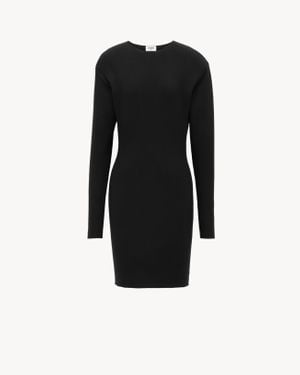Saint Laurent Wool-Blend Minidress - Black