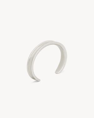Saint Laurent Groove Cuff - White