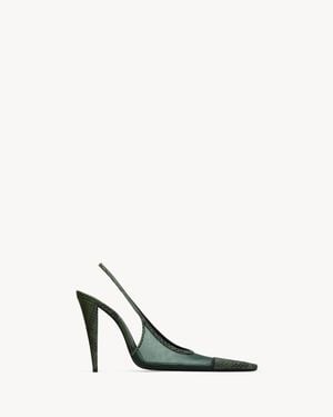 Saint Laurent Jema Slingback Pumps - White