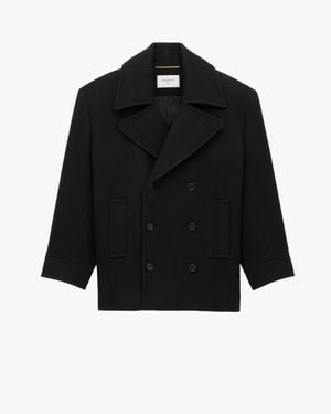 Saint Laurent Oversized Peacoat - Black
