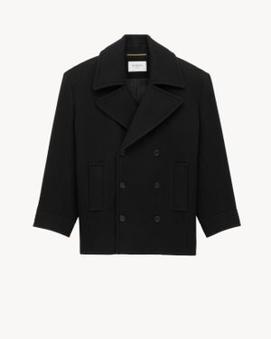 Saint Laurent Oversized Peacoat - Black