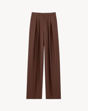 Saint Laurent Wide-Leg Pants - Brown