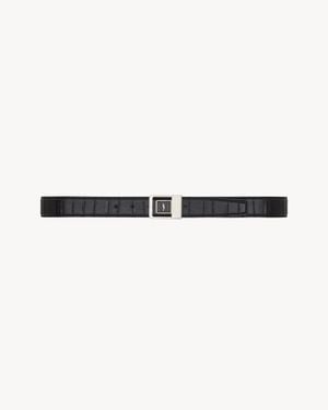 Saint Laurent La 66 Ceinture En Cuir De Hagfish - Blanc