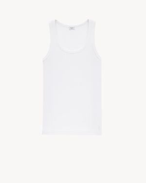 Saint Laurent Cotton Tank Top - White