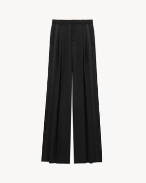 Saint Laurent Wool Tuxedo Trousers - Black