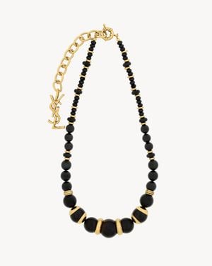 Saint Laurent Loulou Bead Necklace - White
