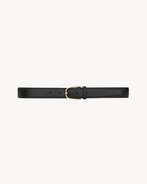 Saint Laurent Minimal Buckle Belt - White