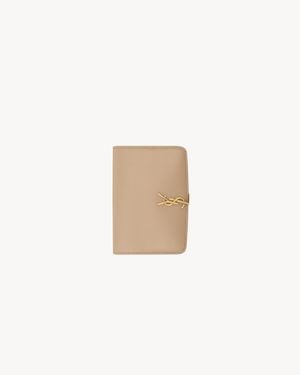 Saint Laurent Voltaire Passport Case - Natural