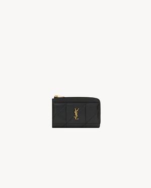 Saint Laurent Jamie Zip Card Case - White