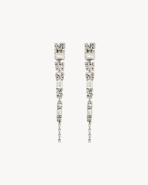 Saint Laurent Crystal Icicle Earrings - Natural
