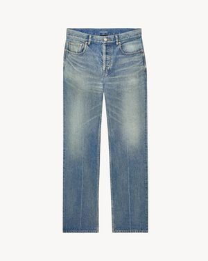 Saint Laurent Tapered Mid Rise Jeans - Blue