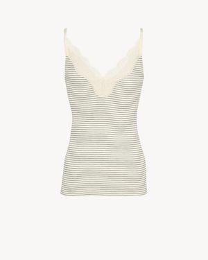 Saint Laurent Laced Tank Top - White