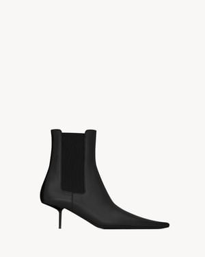 Saint Laurent Victoire Chelsea Boots - White