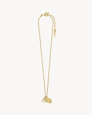 Saint Laurent Cassandre Collier Fleur En Métal - Neutre