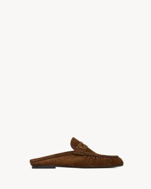 Saint Laurent Le Loafer Mules - Brown
