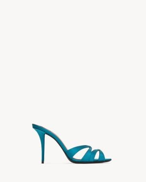 Saint Laurent Chandelle Mules - Blue