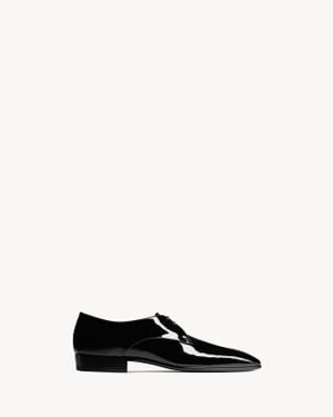 Saint Laurent Saint Laone Sizerent ガブリエル ダービー（パテントレザー） - ホワイト