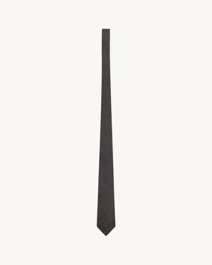 Saint Laurent Striped Tie - White