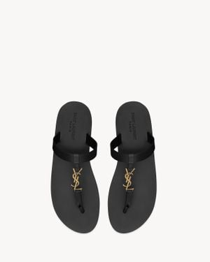 Saint Laurent Saint Laone Sizerent カサンドラ スライド（スムースレザー） - ブラック