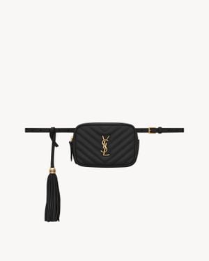 Saint Laurent Sac Ceinture Lou En Cuir Matelassé - Black