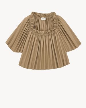Saint Laurent Ruffled Top - Natural