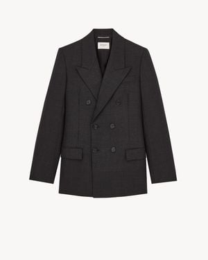 Saint Laurent Double-Breasted Jacket - Black